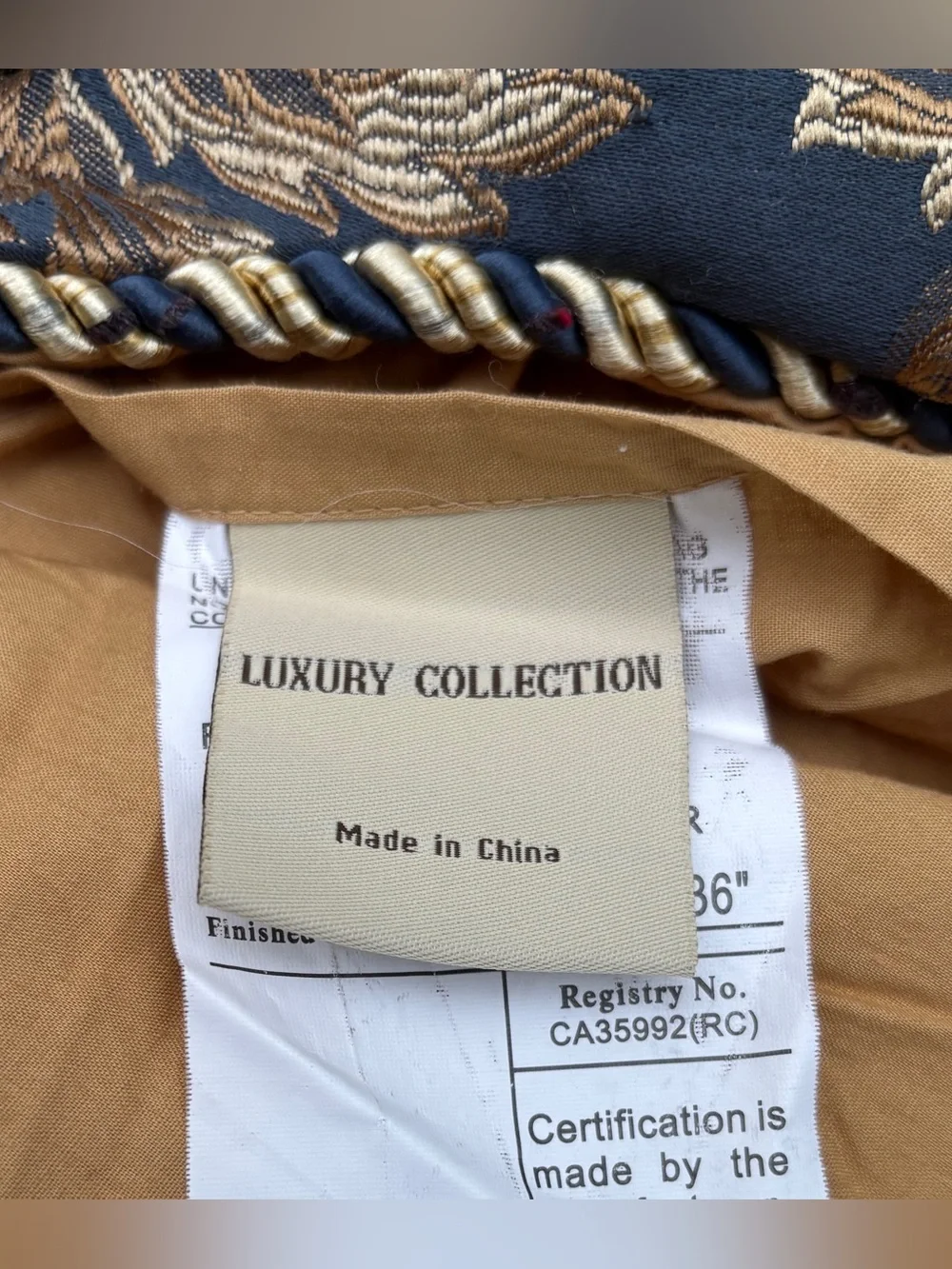 The Luxury Collection Blue & Gold Floral Jacquard Comforter & Shams - King Sz
